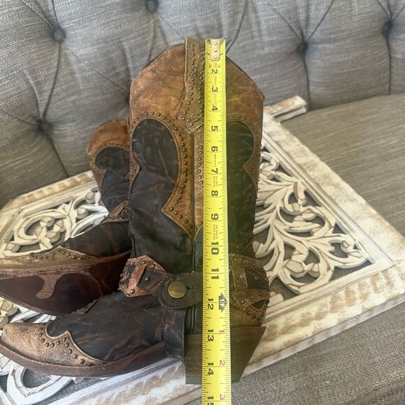 Corral Leather Western Cowboy Harness Boots Women’s 6.5 - Picture 9 of 11